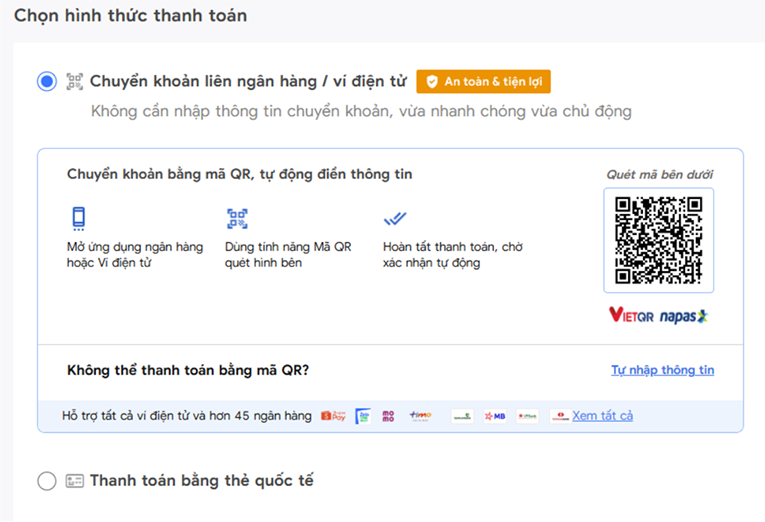 Bước 7: Thanh toán và hoàn tất đặt vé